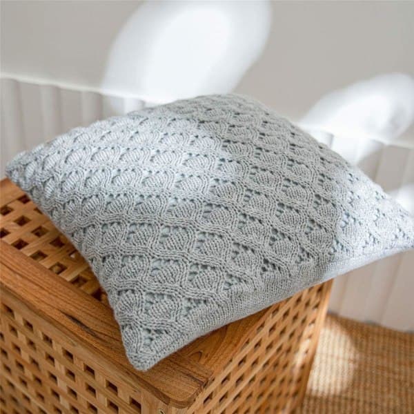 IC Boho Diamant Stickat Örngott Solid Mjukt och Mysigt Dekorativt Case Cover (Grå, 18\"x18\")