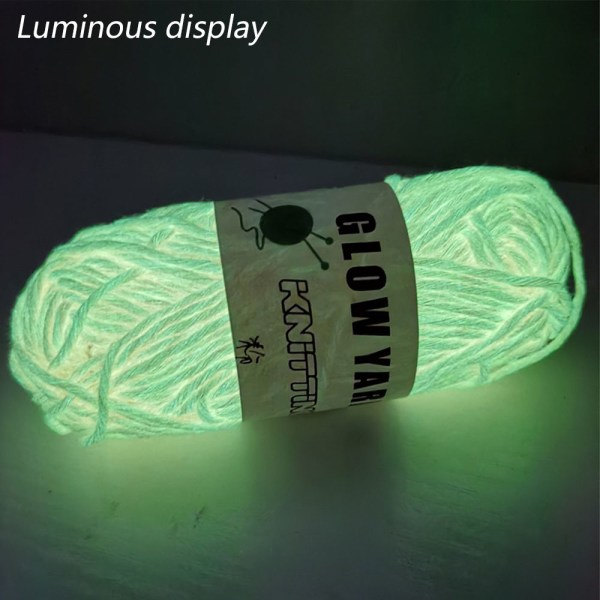 IG 2 Rullar Glow in The Dark Garn för Virkning, 50m per rulle Luminous Orange pink