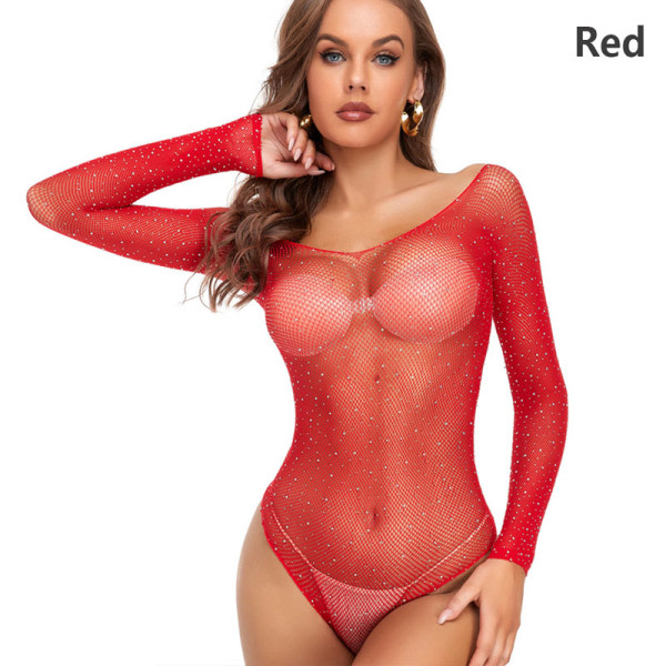 IC Nya kvinnor Sexig Outfit Mode Hot Drill Smak Erotiska underkläder Red