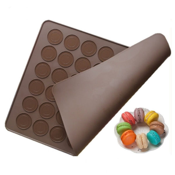IC 2 stk Silikon Macaron Bageplader 48 Huller 38*28cm Enkeltsidet
