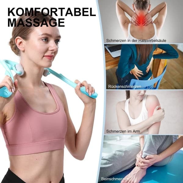 Nackmassage, manuell nackmassagerulle, 6-bollsmassage
