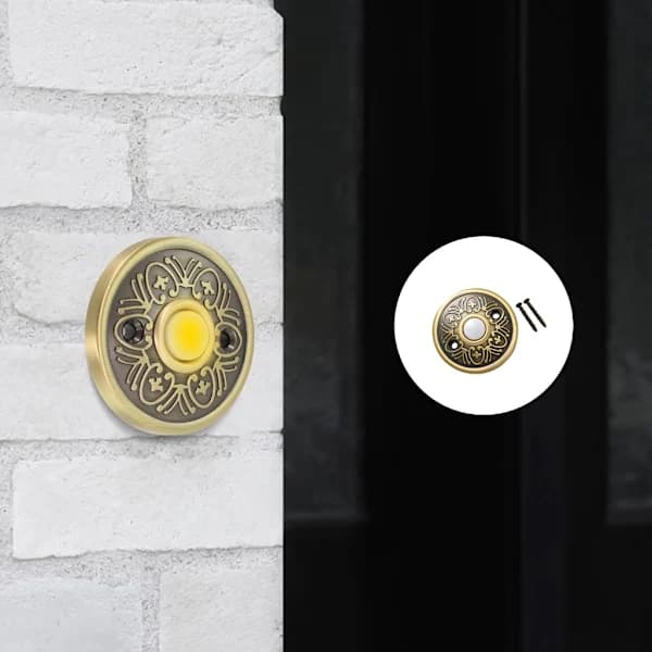 Doorbell Button with LED Lighting, Weatherproof for Home