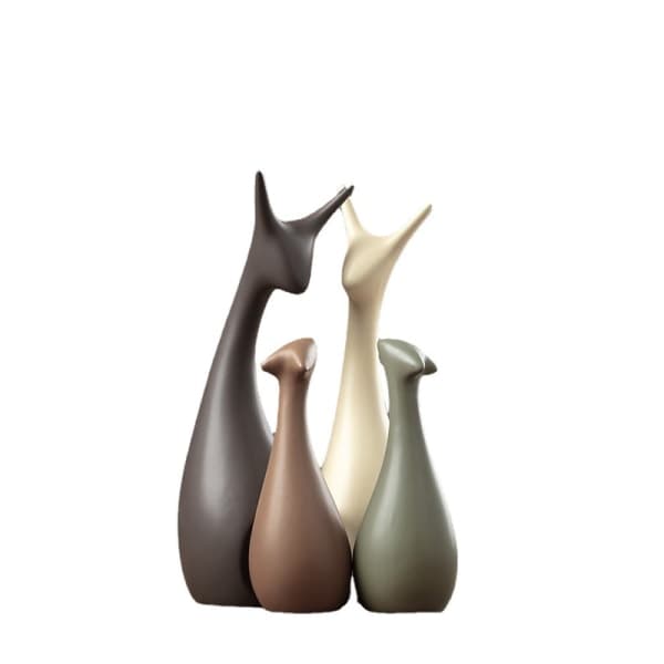 Dyrpynt porcelænsdekoration husdyr hjort.