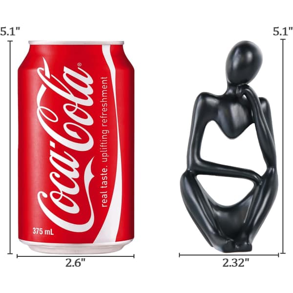 IC Resin Sort Mini Thinker Skulptur Ornamenter til hjemmet