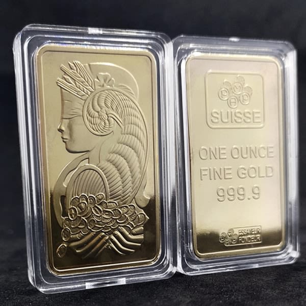 IC Swiss Bank Gold Bar Jubileumsmynt Guldpläterad kopia Souveni