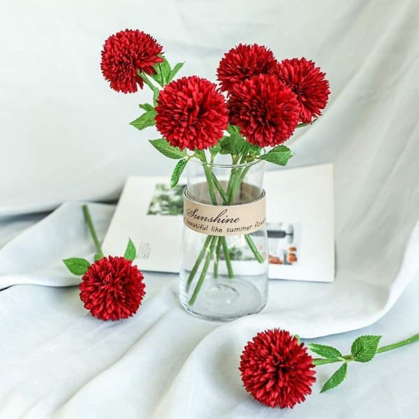 IC Kunstige Hortensia Blomster 12 stk Silke Krysantemum Kuler