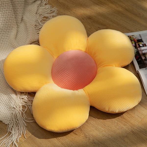 IC Söta blomkuddar kuddar rum dekoration (gul, 40cm)