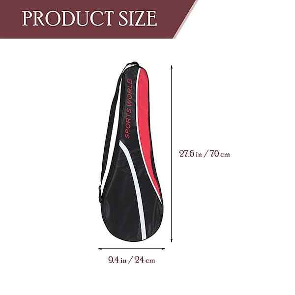 Badminton ketcher taske Badminton opbevaringspose Ketcher organiseringspose Badminton sportstilbehør Sort 70X24cm Black 70X24cm