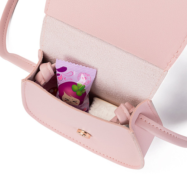Museører Sløjfe Crossbody Taske, PU Materiale Enkelt Skuldertaske, Velegnet til Børn Piger Småbørn Rose Red Rabbit 12*5*13cm