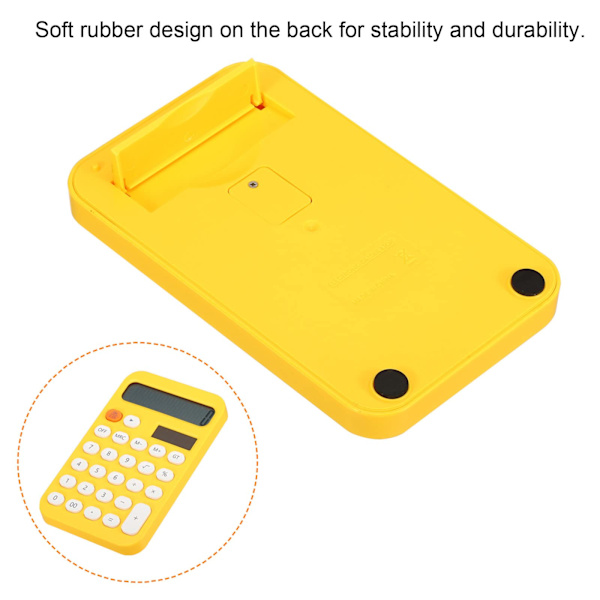 Skrivbordsregnemaskin, 12-sifret stor LCD-skjerm Standard funksjon Skrivbordsregnemaskin Bærbar sot regnemaskin for hjemmekontor, Gul Yellow