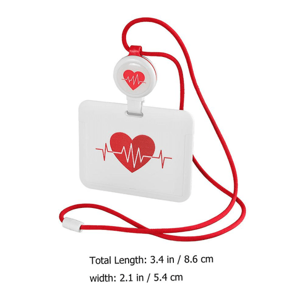 Sjuksköterskemärken Hållare för arbetsmärke Rn-märkeshållare Infällbar namnskyltrulle Indragbar hållare för namnbricka Red 8,6x5,4cm IC