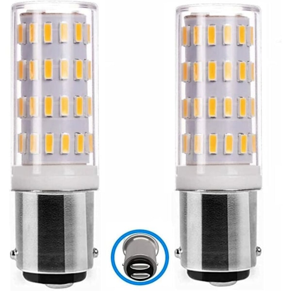 Ba15d LED Pære 5W 12V-24V, Bajonet Dobbelt Kontakt Pære, 50W Ækvivalent Varm Hvid 3000K, til Belysning Lavspændingsudstyr, Pakke med 2