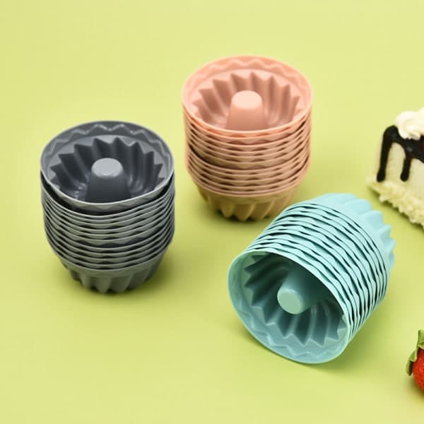 IC 12 stk Muffins Cup Cake Liner Form DIY Cupcake Cup Silikon Muffi Grønn