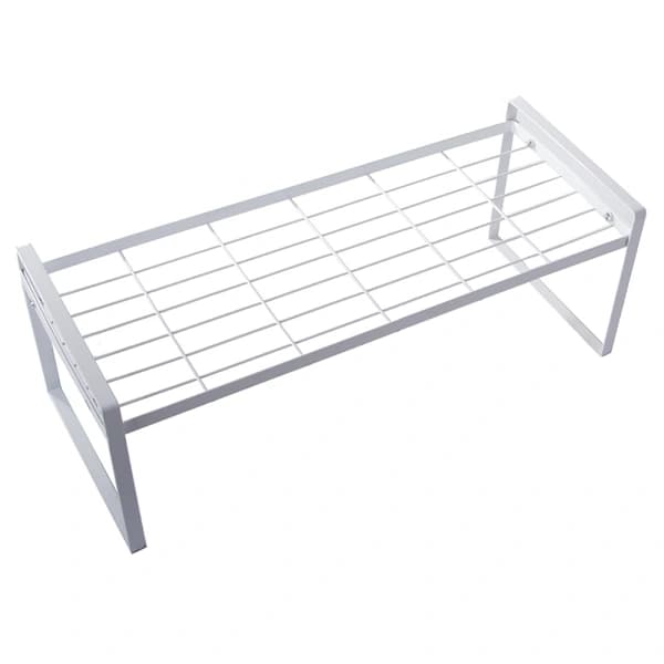Metal Shelf One Tier Kitchen Organizer Rack White for Kitchen White White Vit