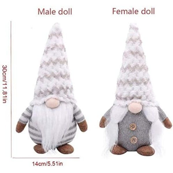 IC Jultomte stickad plysch tomtedocka, handgjord jultomte tomtedocka bordsdekoration