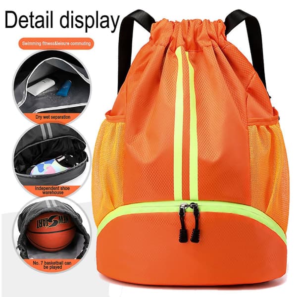 IC Drawstring Rygsæk Gym Taske Sackpack String Sack Pack Tasker blå