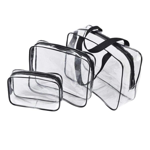 IC Transparent sminkväska, 3-pack Transparent