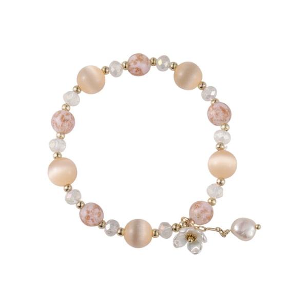 IC Pink Crystal Damarmband, Lucite Shell Flower Strand