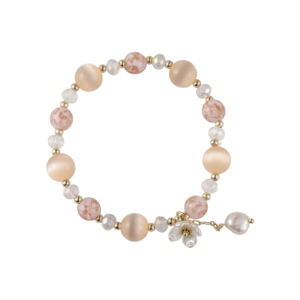 IC Rosa Kristall Armband, Lucite Skal Blomster Sträng