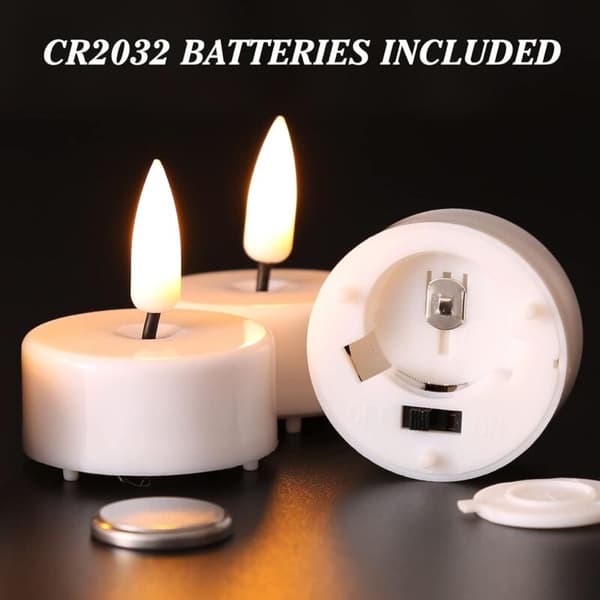 Flimrende LED-varmelys med timer, 12-pakning hvite batterilys for hjemmeinnredning