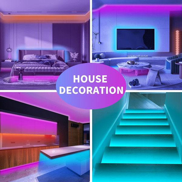 IG LED-lys med RGB Musikk-synkronisert fargeendring, Bluetooth LED-lys
