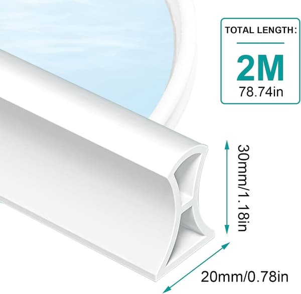 Duschlist - 2 - m - 20 - 30 - mm - Läckagelist - duschtröskel - horisontell - montering - Skyddar - mot - vattenläckage