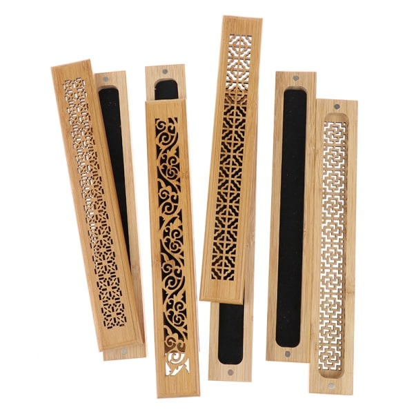 IC Bambu Træ Røgelse Stick Holder Brændende Hul Insence Box Kat