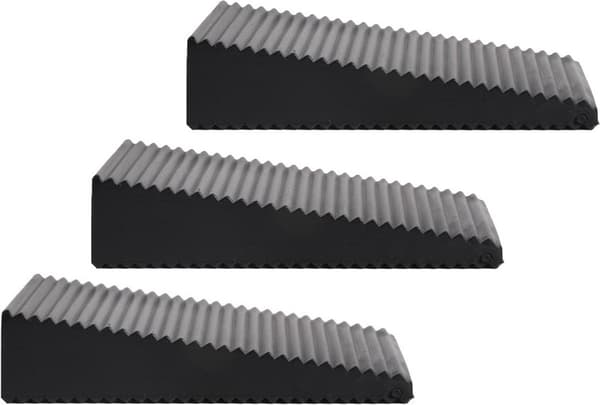 Benson Dørstopper - 3x - sort - trekant - gummi - 7 x 6 x 1,6 cm - dørkile