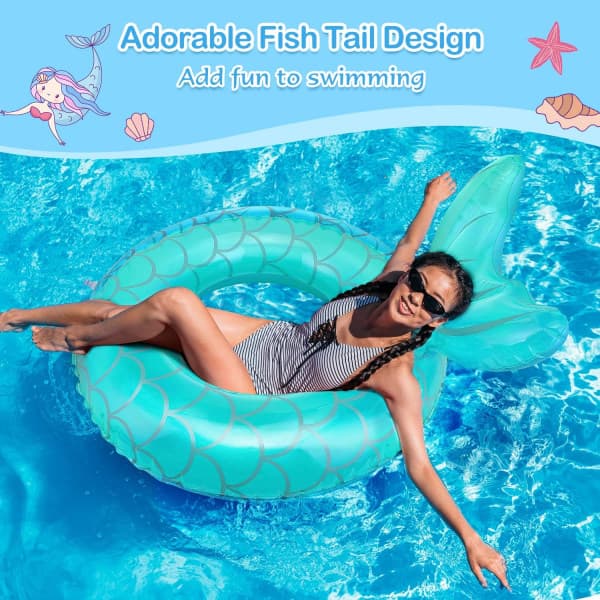 IC Uppblåsbar Simring, Barn Söt Pool Float Tube Dekorationer Simtuber Utomhuspool Strand Vatten Floats Festtillbehör Barn Floaties