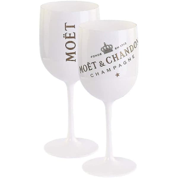 2 stk Plast Vin Party Hvid Champagne Moet Glas