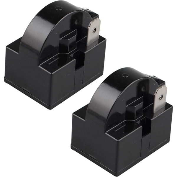 2 st 15 Ohm 220V Enpolig PTC Startrelä för Kylskåp Fryskompressor Svart (1 Fot)