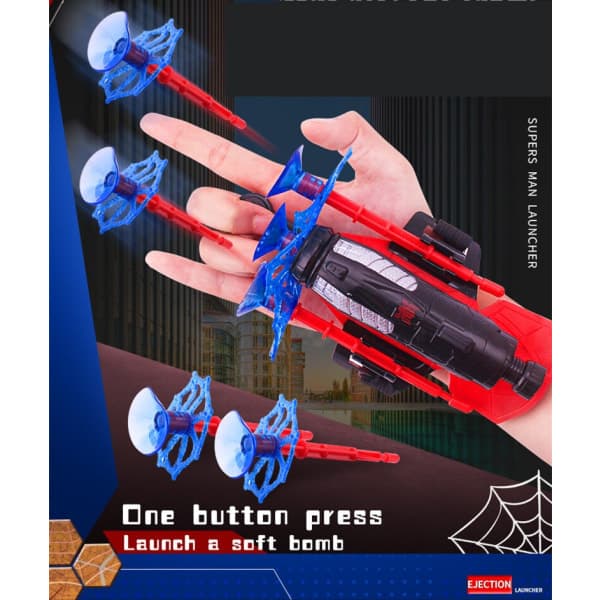 IC Marvel Spider-Man Cosplay Hanske Leke Z 1*emitter, 3pcs kuler, 1*hansker
