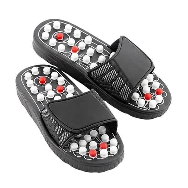 Acupuncture Slippers with 41 Acupressure Points - M Black M M M