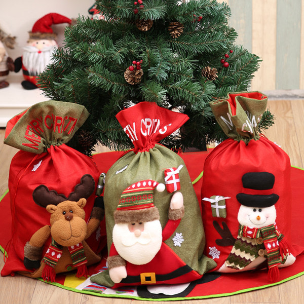 IC Julklappspåsar, personlig jultomte säck presentförpackning style 3
