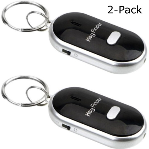 2-Pack Nyckelfinnare SVART  Keyfinder Nyckelhittare Vissla svart black IC