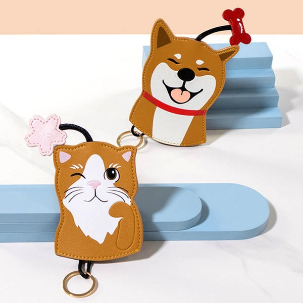 IC Creative Läder Shiba Inu Bilnyckelfodral Case Hund Hushåll K A1