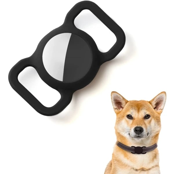 IC AirTag Hundhalsband Case Locator Tracker Silikon Svart