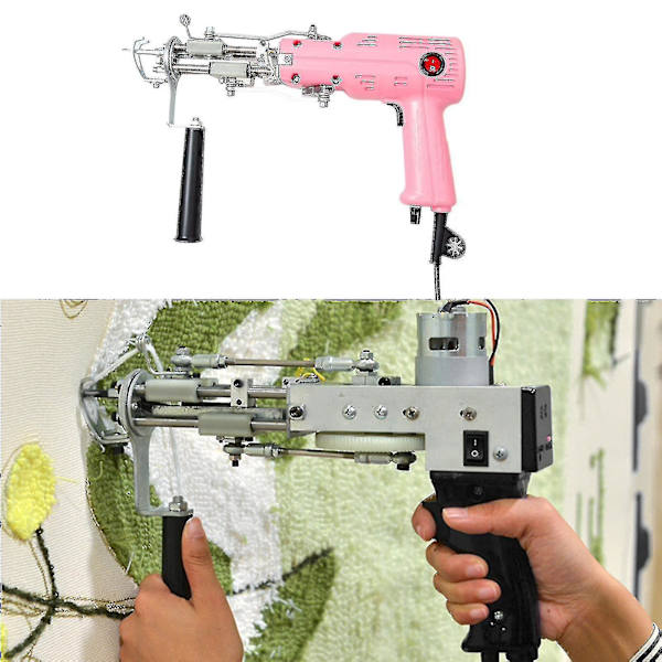 Elektrisk teppe-tuftingpistol Rask haugklipping/systing håndverktøy Pinksn (335)