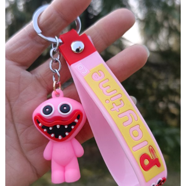 GroupM 2st Ugly Doll Cartoon Keychain Poppy Pendant Doll Keyring (blå+rosa) IC