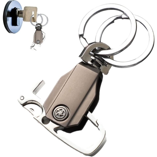 IC Bilnyckelring för män | Bilnyckelring med 2 nyckelringar - Nyckelring för dambilnycklar, design med snabbkoppling, avtagbar nyckelring