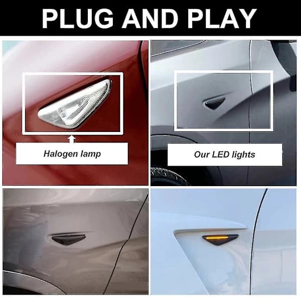 2 stk LED Dynamiske Sidemarkeringsblinklys Sidelampe for X3 F25 X5 E70 X6 E71 E72 2007-2014