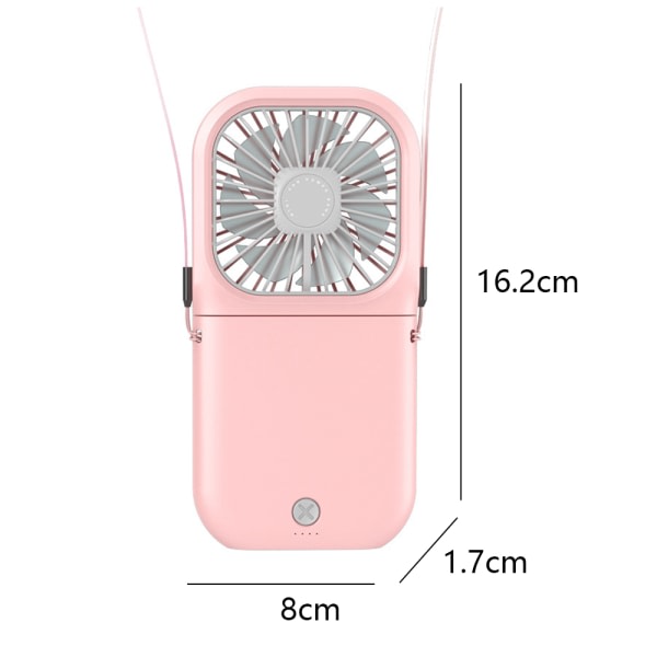 IG Mini håndholder fläkt, bärbar USB oppladningsbar ventil for hjemmekontoret rosa