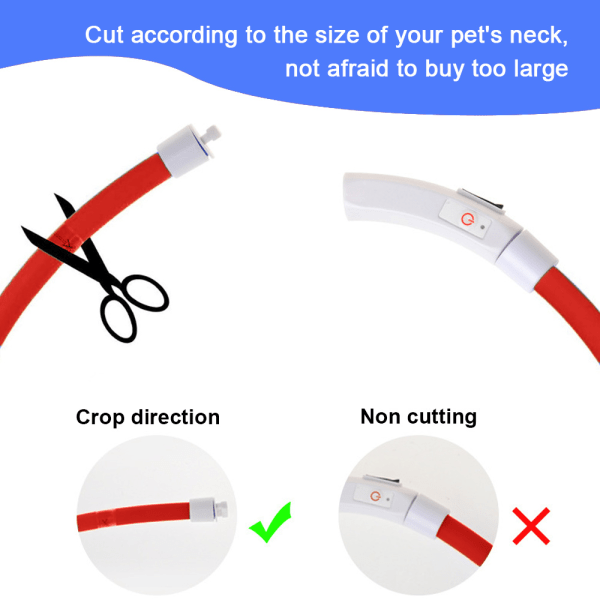 IC USB uppladdningsbart LED-halsband för hund, klippbart hundhalsband med style 1