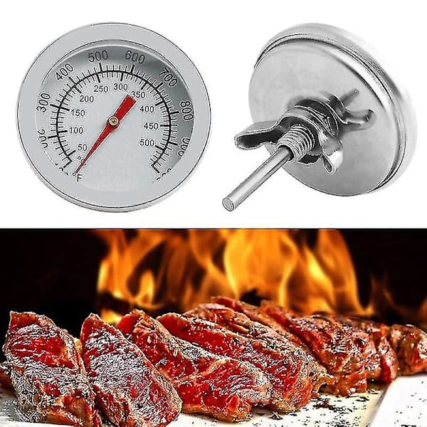 Grilltermometer i rustfritt stål 50 til 500 Celsius BBQ Røyker Ovn Temperaturmåler for Grilling og Matlaging