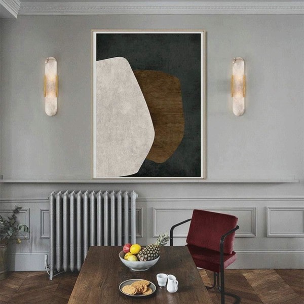 IC Moderne Minimalistisk Design Kunst Væglampe Postmoderne Jern Guld Sort Væglampe Kreativ Marmor Væglampe Armatur Soveværelse Badeværelse Væglamper