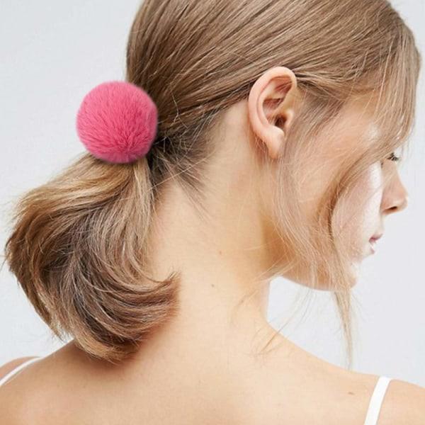16-pack elastiska hårband med fluffiga pom poms - Perfekta för hästsvansar
