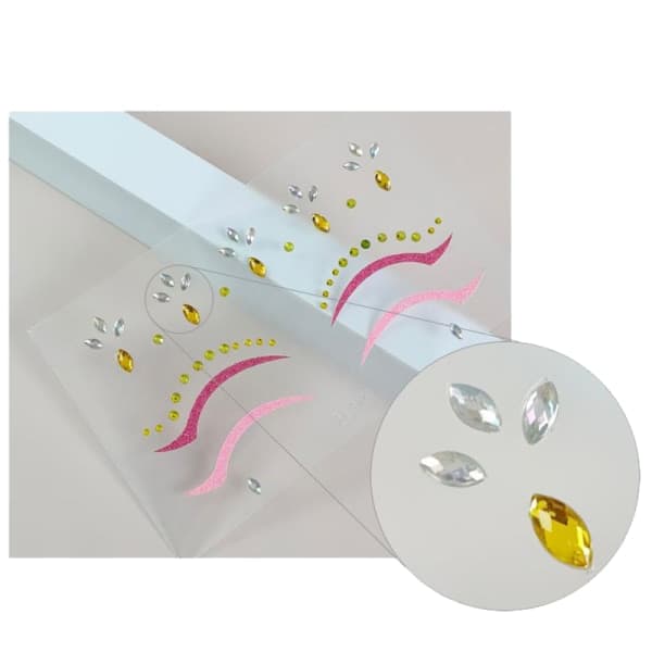 IC Crystal Butterfly Eyeliner Face Laces Makeup Sticker för Festiv FE8112