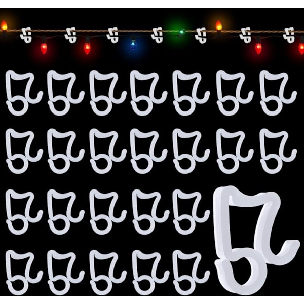 100 st Stuprännekrokar, Utomhusslingor Clips, Stuprännegirlanghängare, Stuprännekrokar för Juldekorationer för Jul, Halloween, Fester