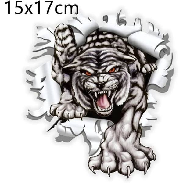 Heijastava tarra, auton huppu tarra Tiger Head Wall Moottoripyörä Vinyl Tarrat Takalasi 15x17cm