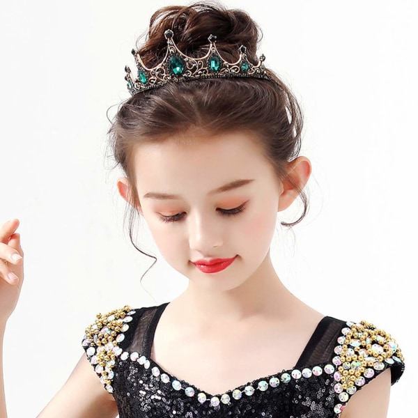 IC Vintage Crystal Tiara ja Kruunu Musta Tiara Naisille ja Tytöille